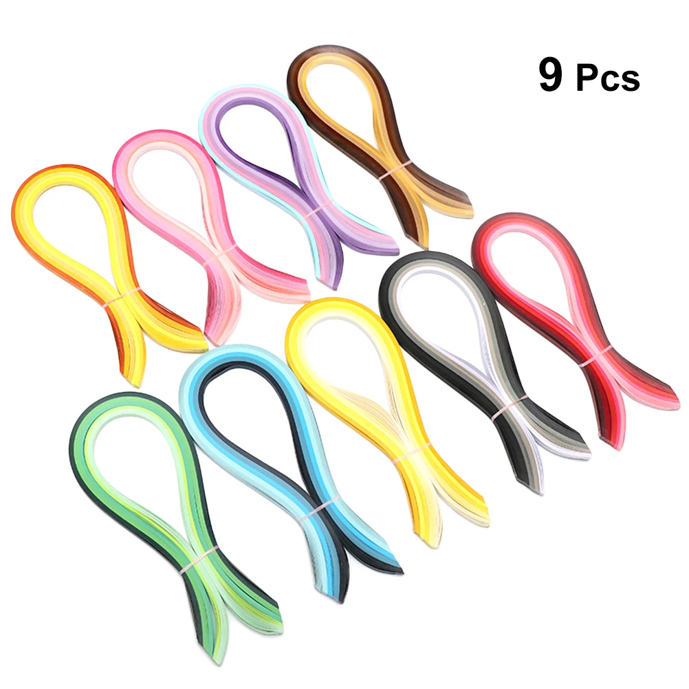 

9Pcs Gradient Color Paper for DIY Paper Quilling Art Projects Lightweight Craft Sheets Set with Bright Colors Ideal for Handmade
