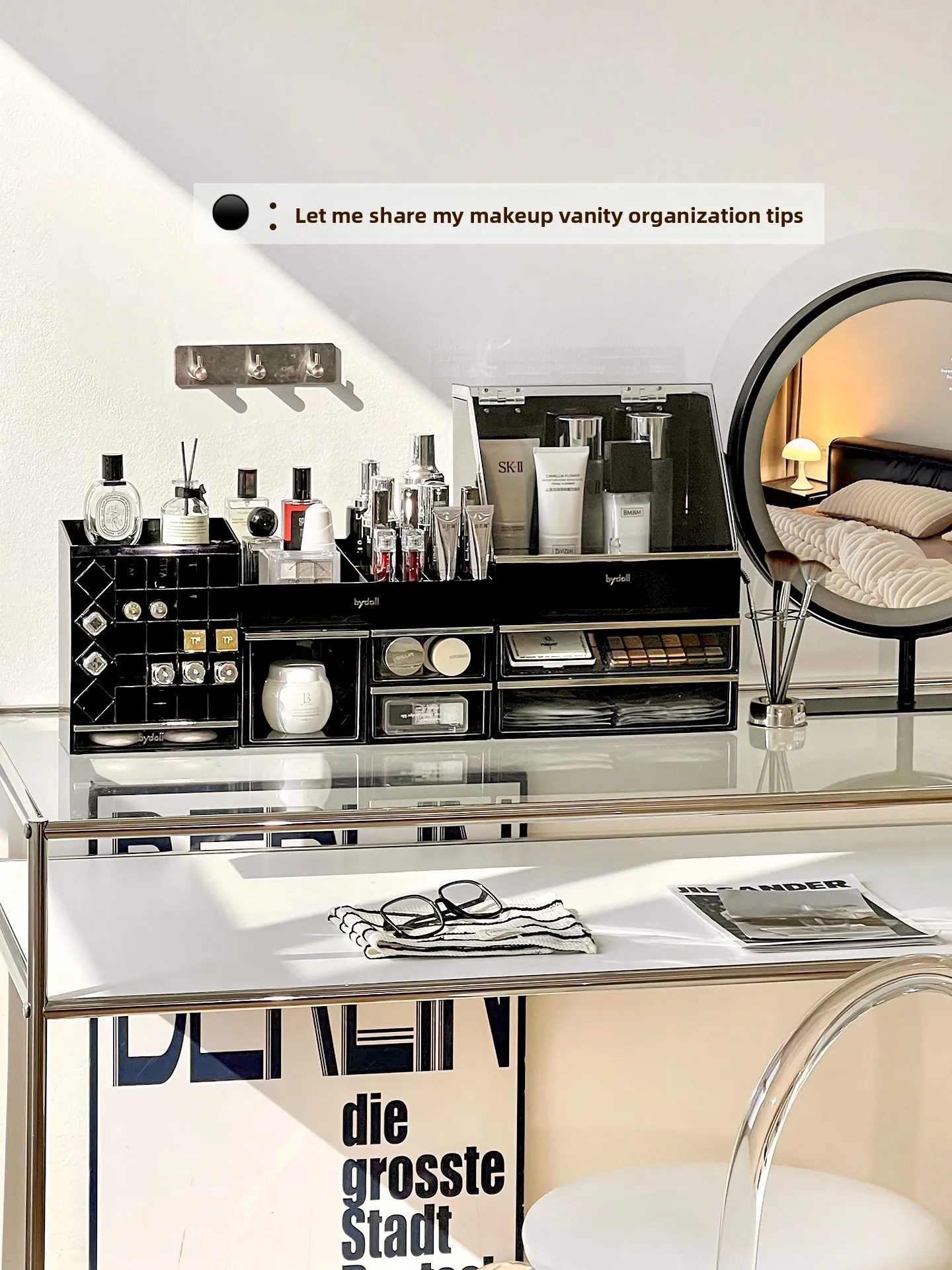 

Настольный ящик для хранения косметики для ухода за кожей, роскошный стол Vani Sensation, органайзер для духов для ухода за кожей, Ra для хранения помады elf