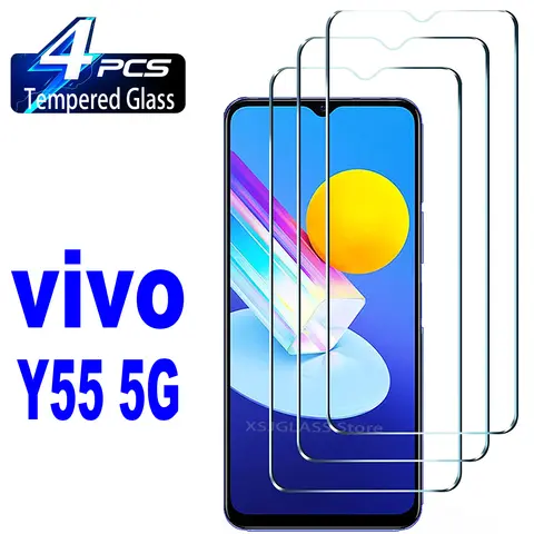 Vivo Y55 5G 화면 보호기 유리 필름용 강화 유리 2/4개