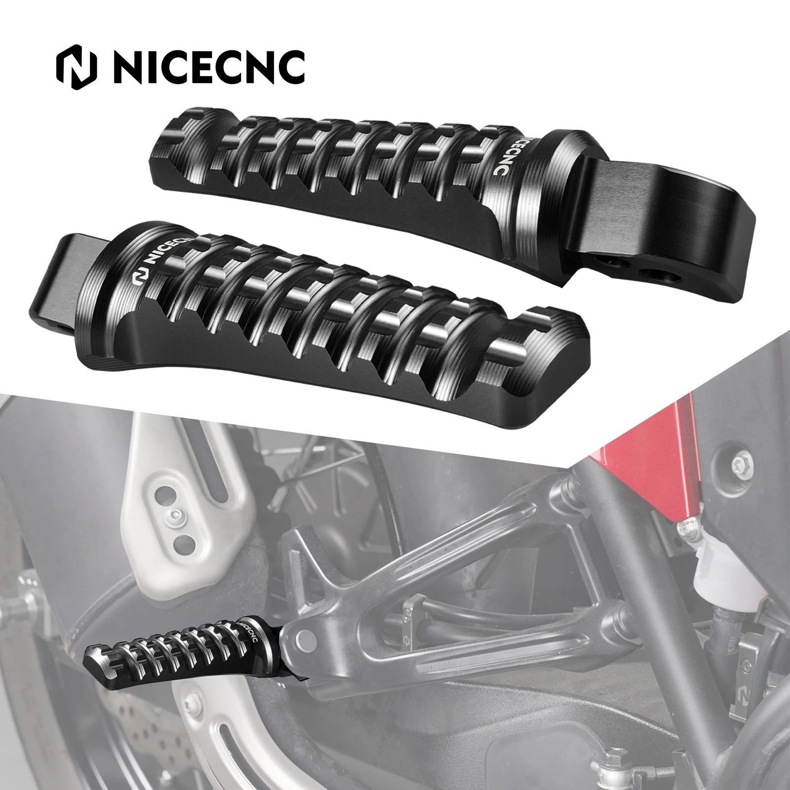 

Motorcycle Passenger Footrests Footpegs for Yamaha Tenere 700 Rally Edition XTZ700 2019-2022 Tracer 900 GT Niken GT 2019-2020