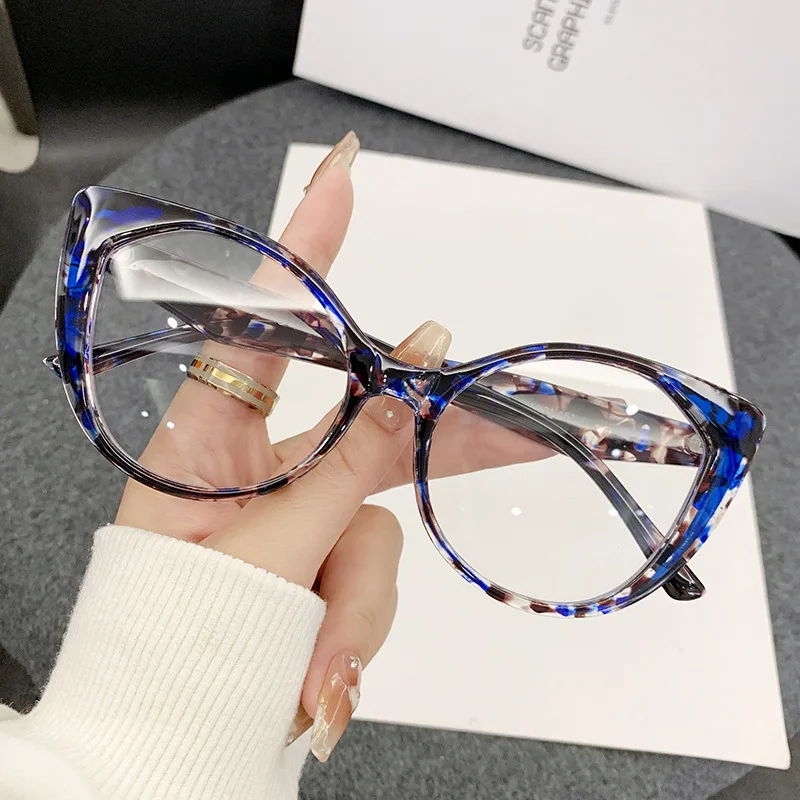 CLLOIO New Fashion Cat Eye Flat Light Glasses for Women Reading Myopia Glasses Anti Blue Light Prescription Customized Eyeglass - Image 4