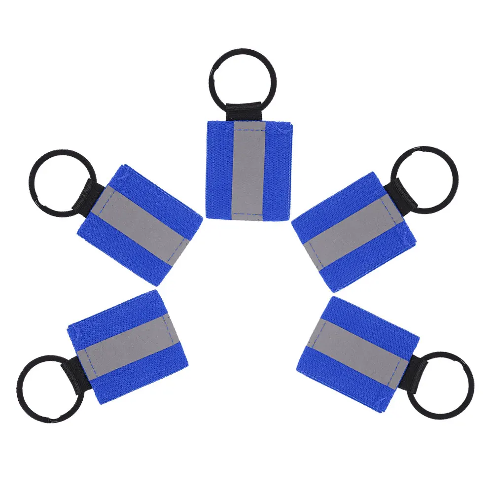 

5 Pcs Reflective Keychain Tag Bright Zipper Pull Fluorescent Tags Pulls Nylon Gear Double Sided