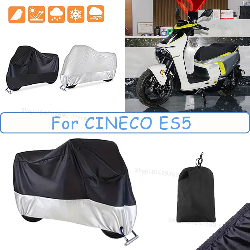 210D Oxford Motorcycle Cover Waterproof All Season UV Protection For CINECO ES5 Anti-Tear Windproof Motorbike Cover