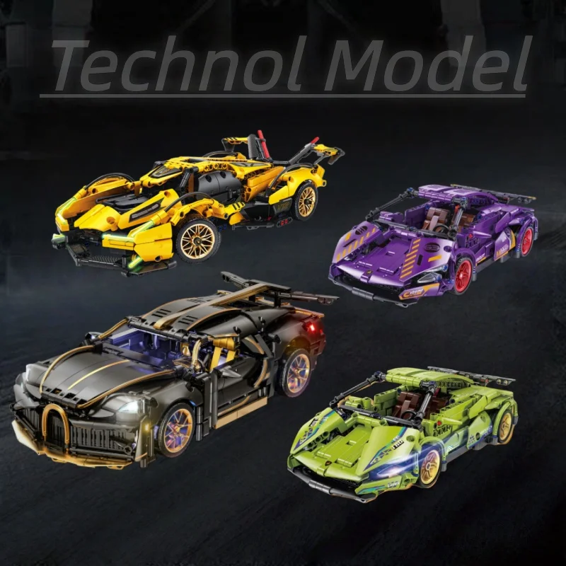 Technologie racewagen bouwstenen set - modelkit voor kinderen/volwassenen verzamelbaar verjaardagscadeau.