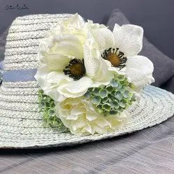 SunMade Nordic Peony Bouquet Anemone Wedding Bridal Bouquet Silk Artificial Flowers DIY Flores Artificales Home Wedding Decor