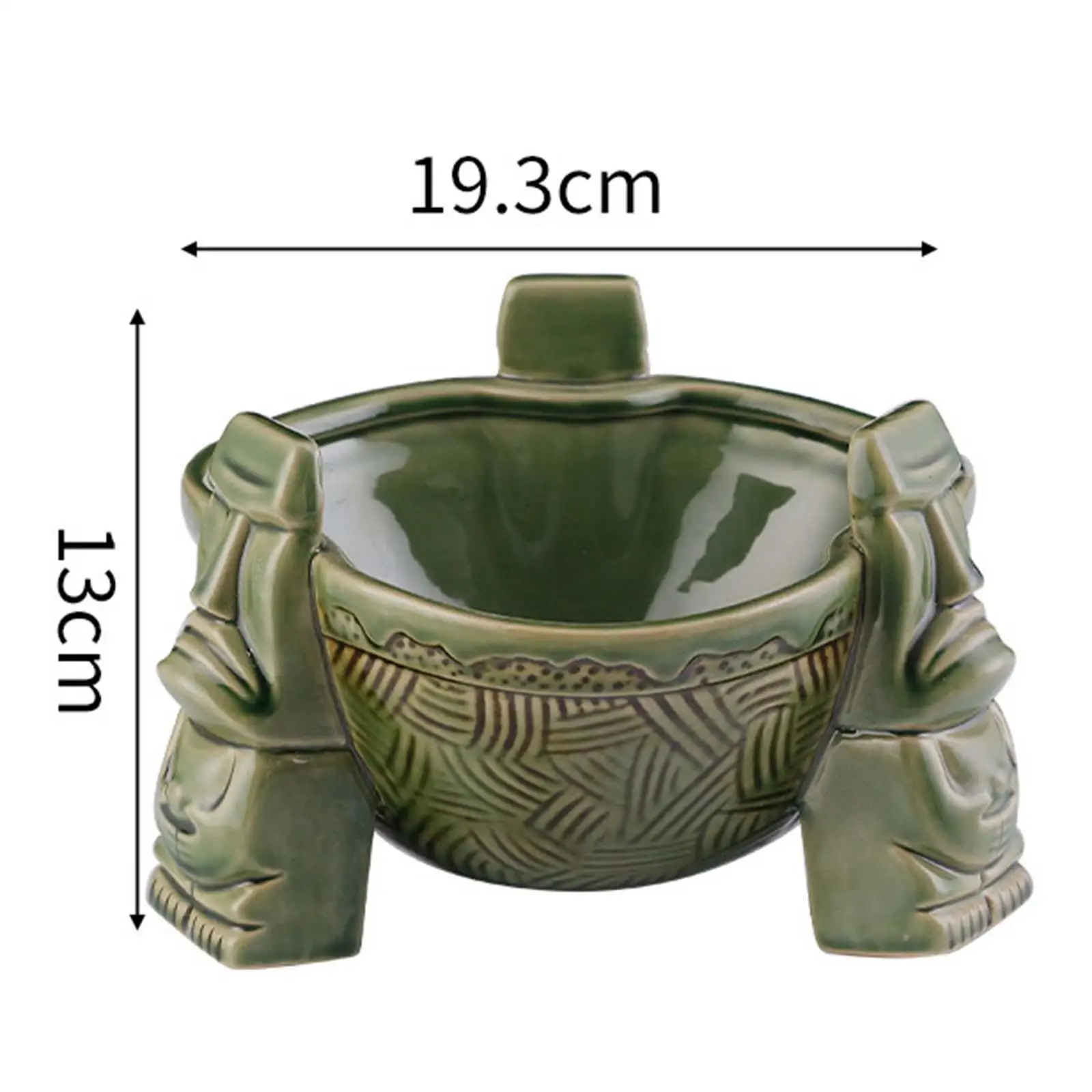 

Ceramic Punch Bowl Three Legged Design Tiki Mugs Drinking Cup for Bar Home Brown