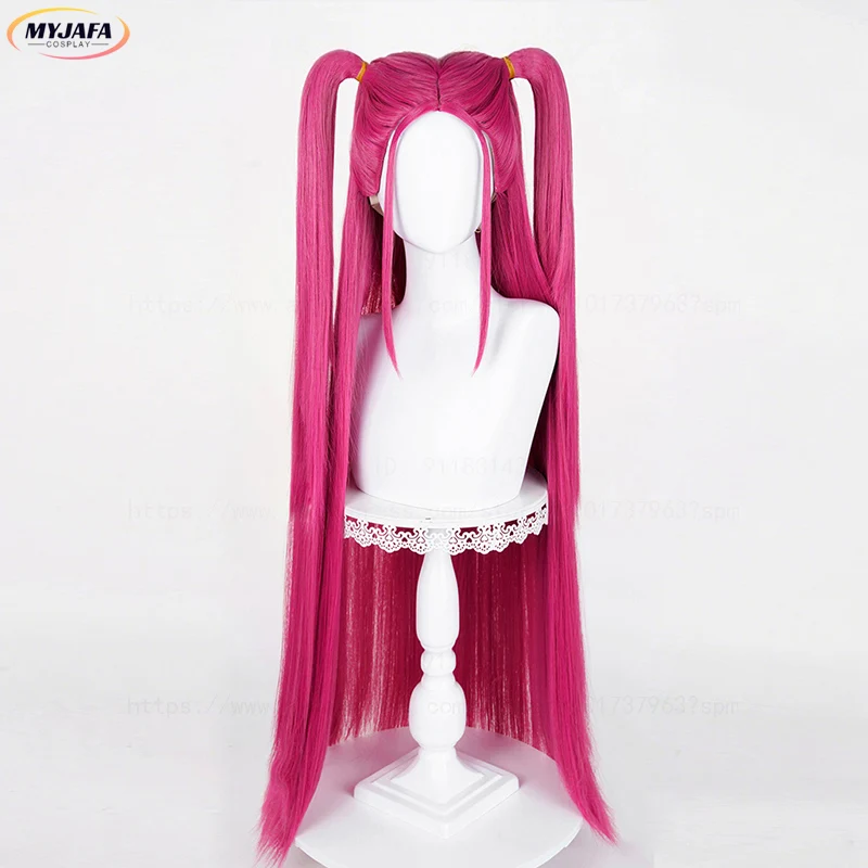 Mira คอสเพลย์วิกผม KPop Demon Hunters คอสเพลย์ 90 ซม.ยาว Rose Red ความร้อนทนผมสังเคราะห์อะนิเมะภาพยนตร์วิกผม + หมวกวิกผม