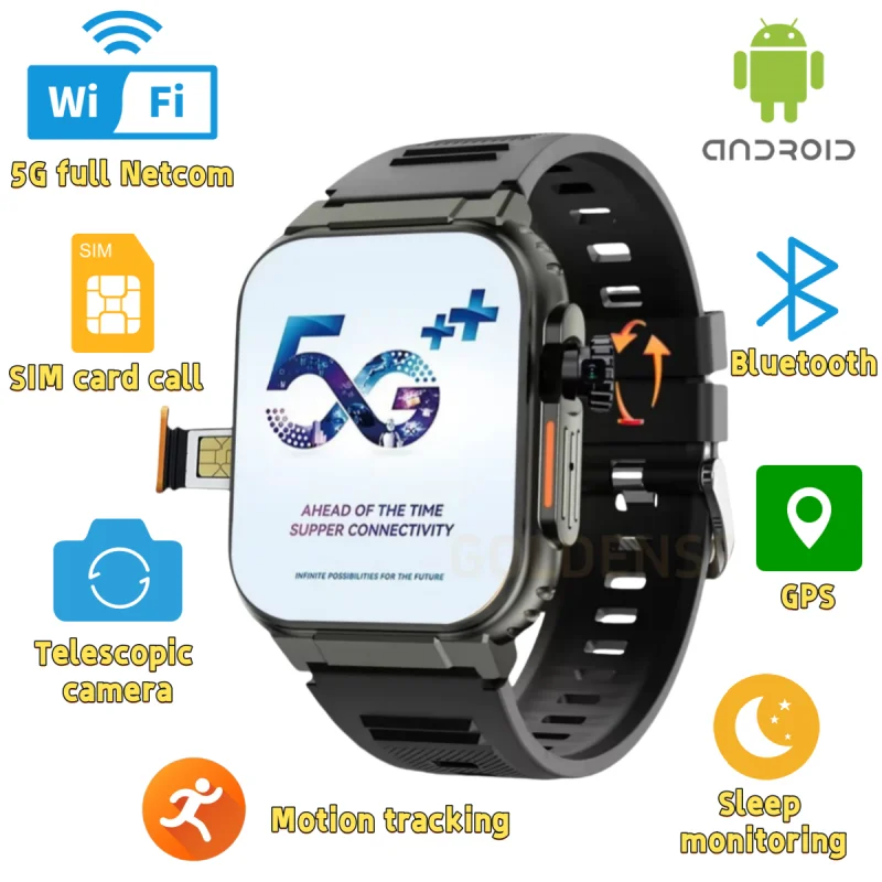

Умные часы Ultra Ai3, 8 ГБ + 128 ГБ, для мужчин и женщин, 4G SIM-карта, Wi-Fi, сотовый GPS, NFC Ultra 9, Android 10, 180 ° Вращающаяся камера Sport