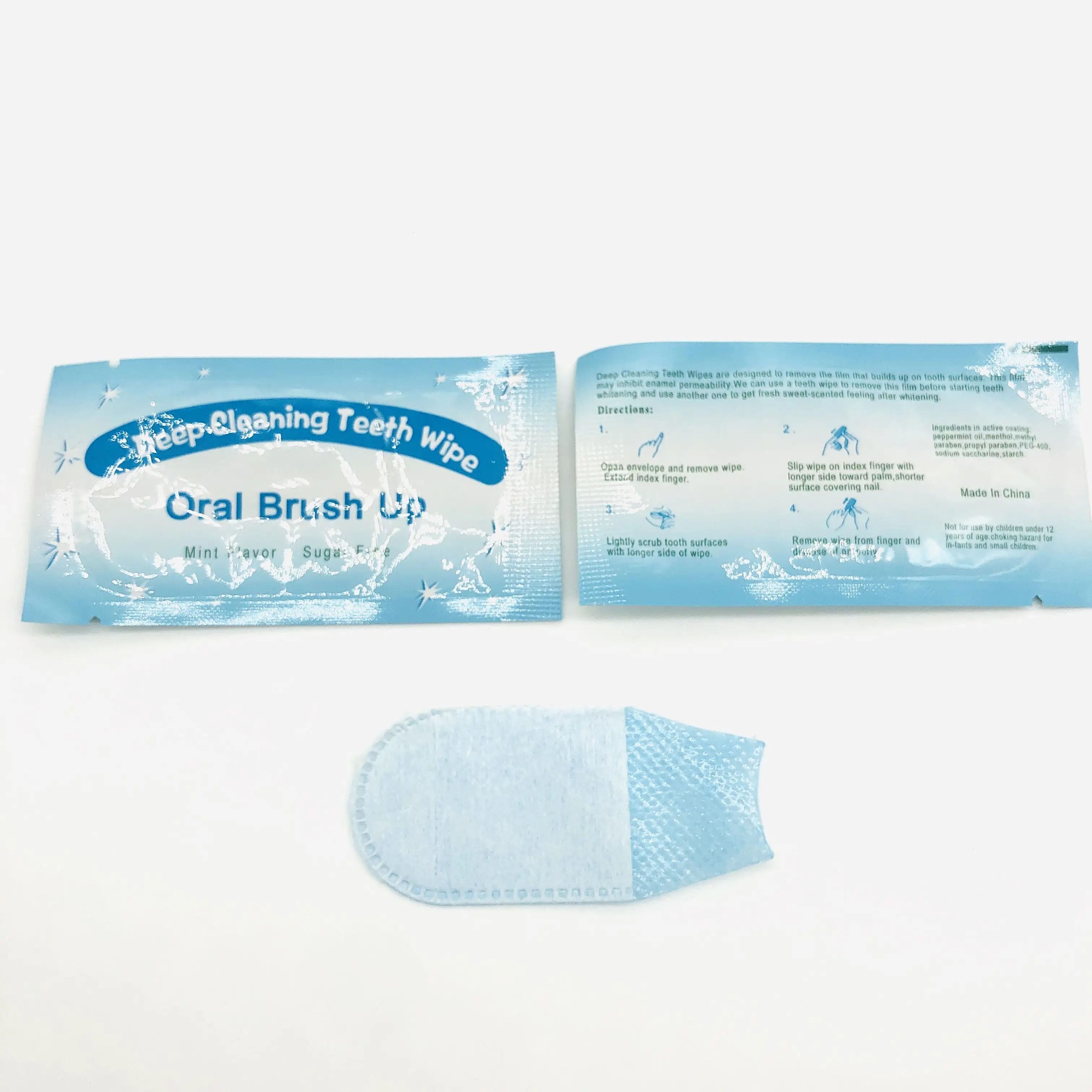 Disposable Easy Brush Up Clean Teeth Finger Wipe-s Teeth Whitening Oral Brush Up With Wholesale Price