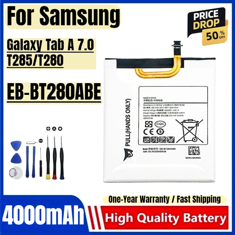 EB-BT280ABE  for Samsung Galaxy Tab A 7.0 T285/T280 Large Capacity Durable Tablet Battery  Replacement Bateria with Tools