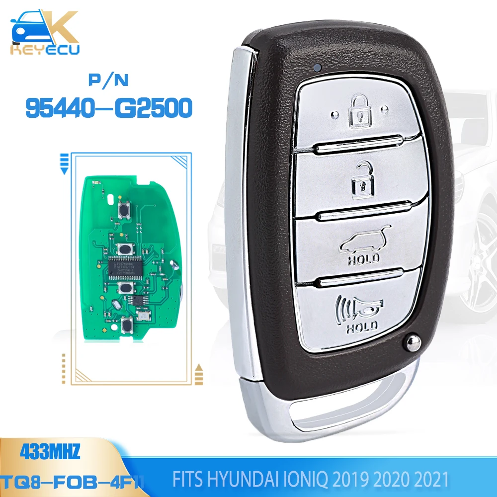 KEYECU 95440-G2500 TQ8-FOB-4F11 Smart Remote Key 433.92MHz ID47 4 Button Fob for Hyundai Ioniq 2019 2020 2021