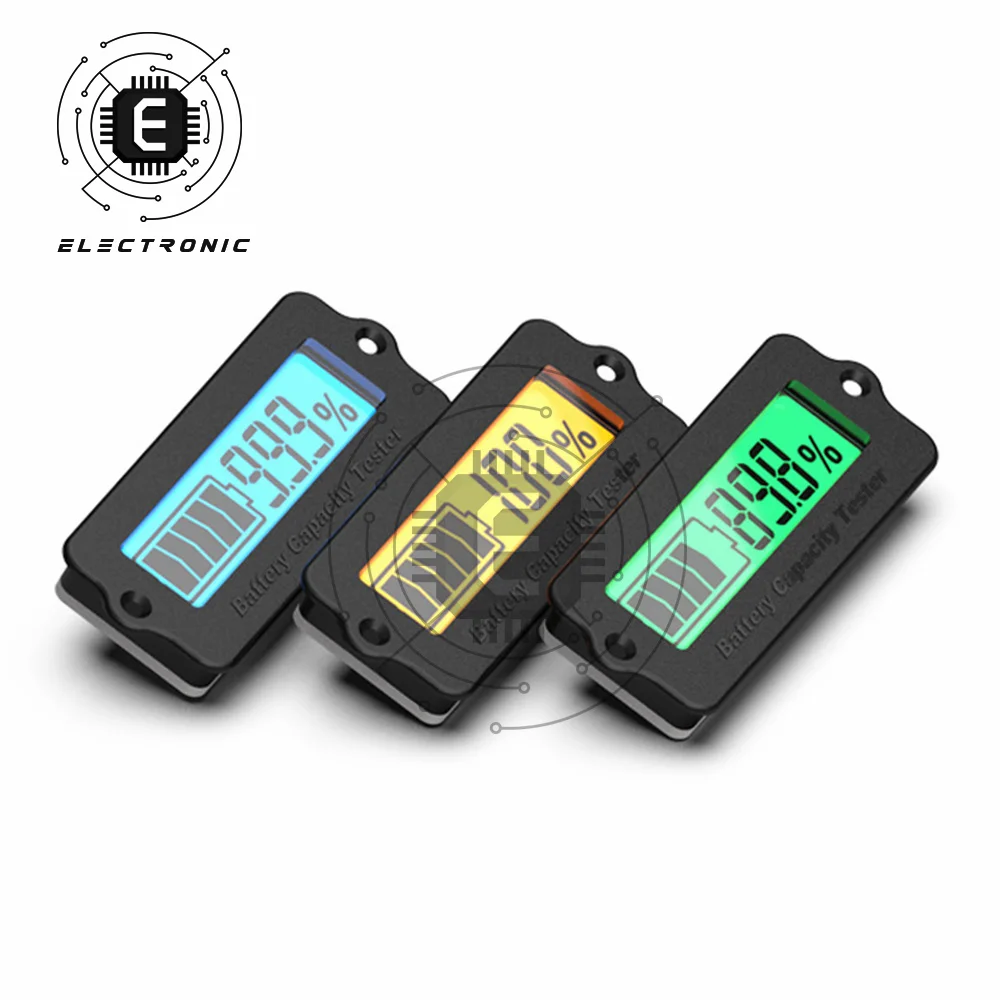 12V 24V 48V Lead Acid Lithium Battery Capacity Indicator Car Motorcycle Digital Voltmeter Ammeter Voltage Tester Meter Tool