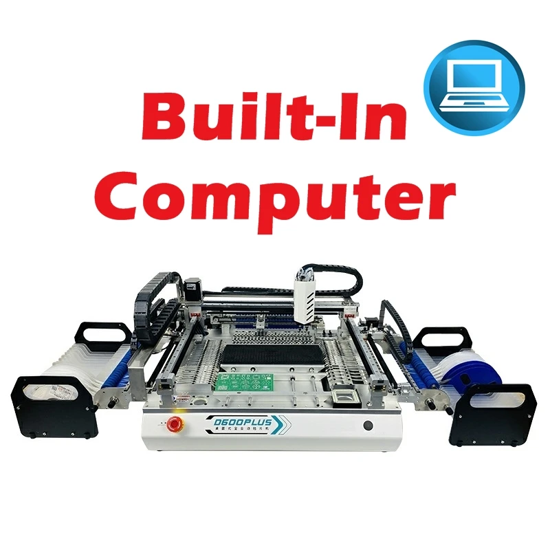 D600Plus 6 Heads 68 Bits Desktop Full Automatic SMT Pick Place Machine Chip Mounter Solder Station