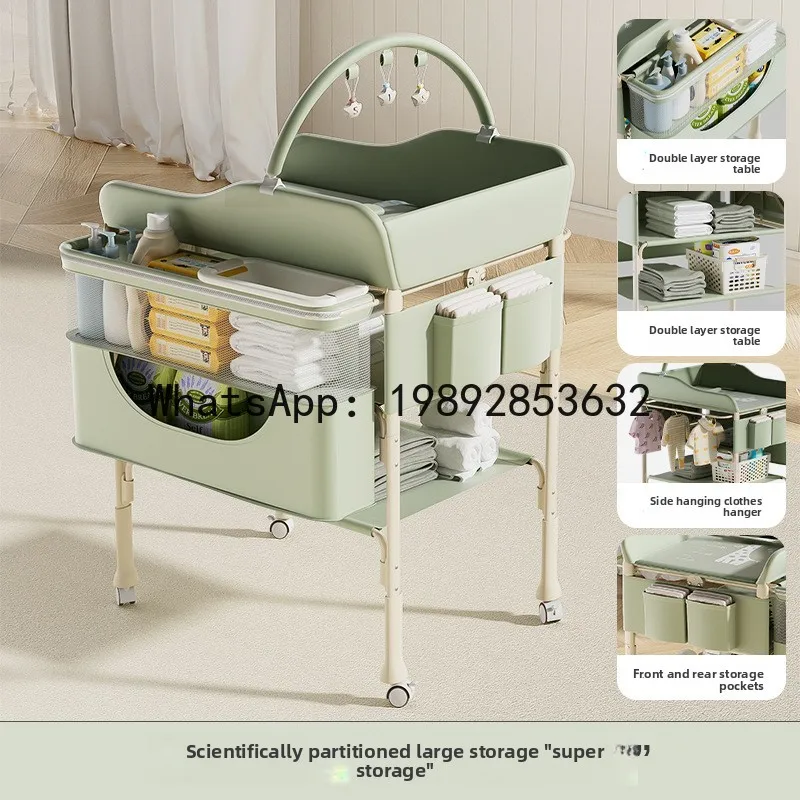 طاولة تغيير الحفاضات للعناية بالطفل، طاولة تغيير الحفاضات لحديثي الولادة، طاولة تدليك تعمل باللمس، قابلة للطي ومتعددة الوظائف #2
