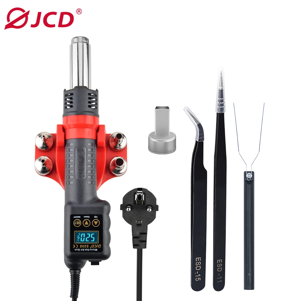 

JCD Hot Air Gun 750W Micro Rework Soldering Station Hair Dryer Soldering Heat Gun for BGA Welding Repair Tools Heat Gun 8208