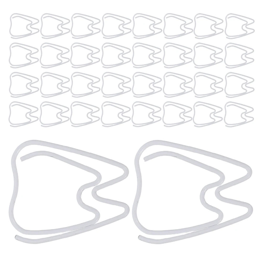 

150 Pcs Paper Clip Office Supply Cute Tooth Clips Shape White Metal Bookmark Paperclip