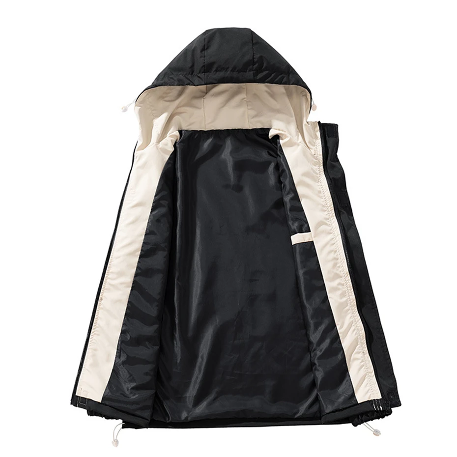 Cargo Jacket Men Spring Autumn Windbreak Jackets Waterproof Coats Fashion Casual Solid Color Camping Jacket Male Outerwear