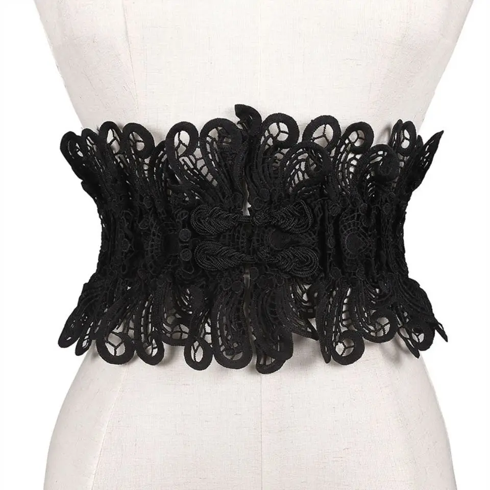 

Кружевной широкий пояс для платьев в корейском студенческом стиле, эластичный пояс на талии, женский модный пояс с поясом