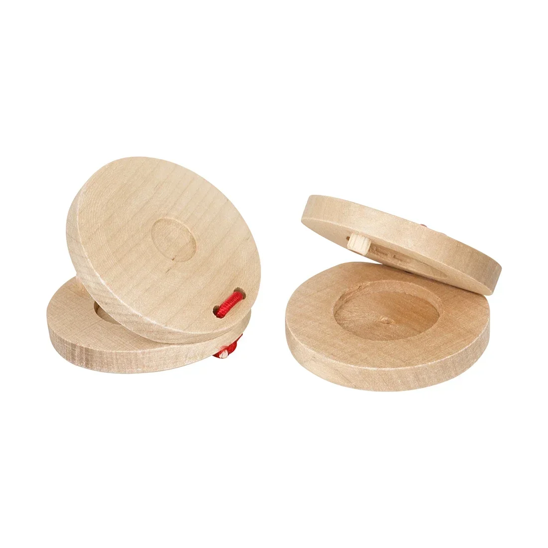 Orff Wooden Castanets Percussion Musical Instrument Clapper Rattles for Kids Early Music Educational Gifts for Boys Girls