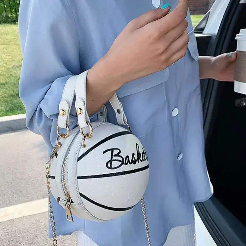 Women's Basketball Shape Crossbody Bag Fashion Round Shoulder Bag Korean Style Casual One Shoulder Handbag For Women