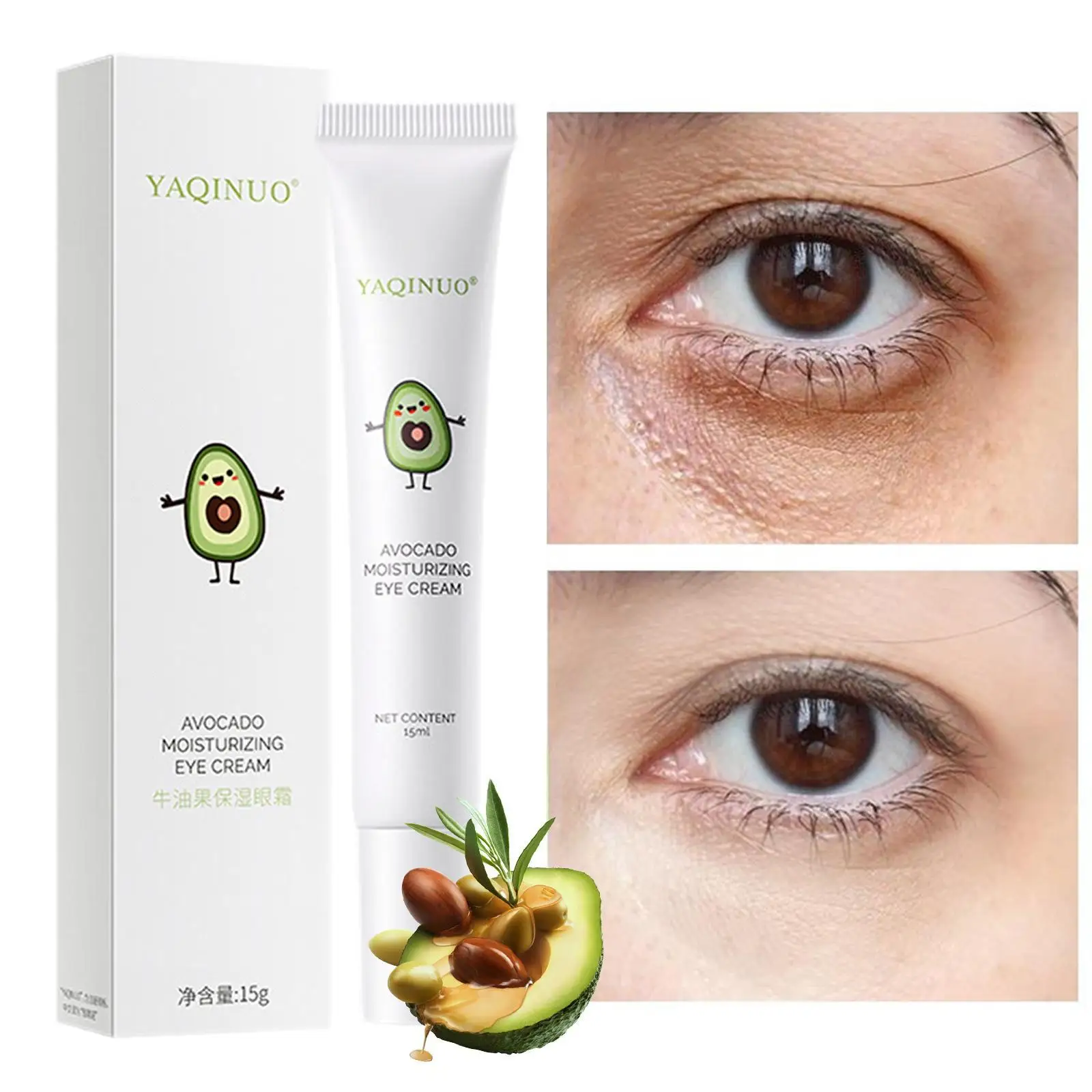 

3Pcs Avocado Anti-Wrinkle Eye Cream Remove Eye Bags Dark Circles Anti-Aging Firm Eyes Care Moisturizing Whitening Fade Eye Fine