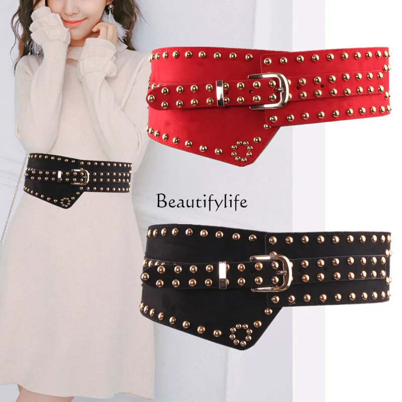 Waist seal waist fashion retro exaggerated elastic decorative belt accessories dress