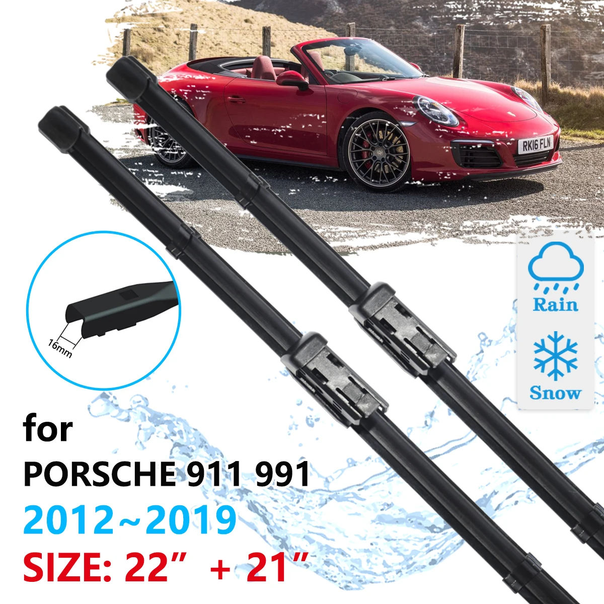 Car Front Wiper Blade For Porsche 911 991 2012~2019 Windscreen Windshield Accessories Window 2012 2013 2014 2015 2016 2017 2018