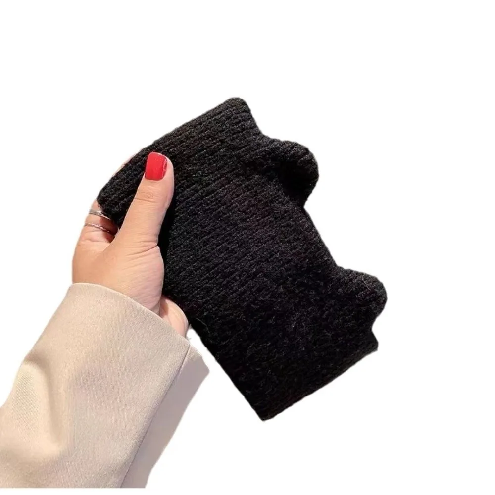 Cute Wide-brimmed Cat Ears Headband Face Wash Ear Protection Knitted Headband Solid Color Head Wrap Female