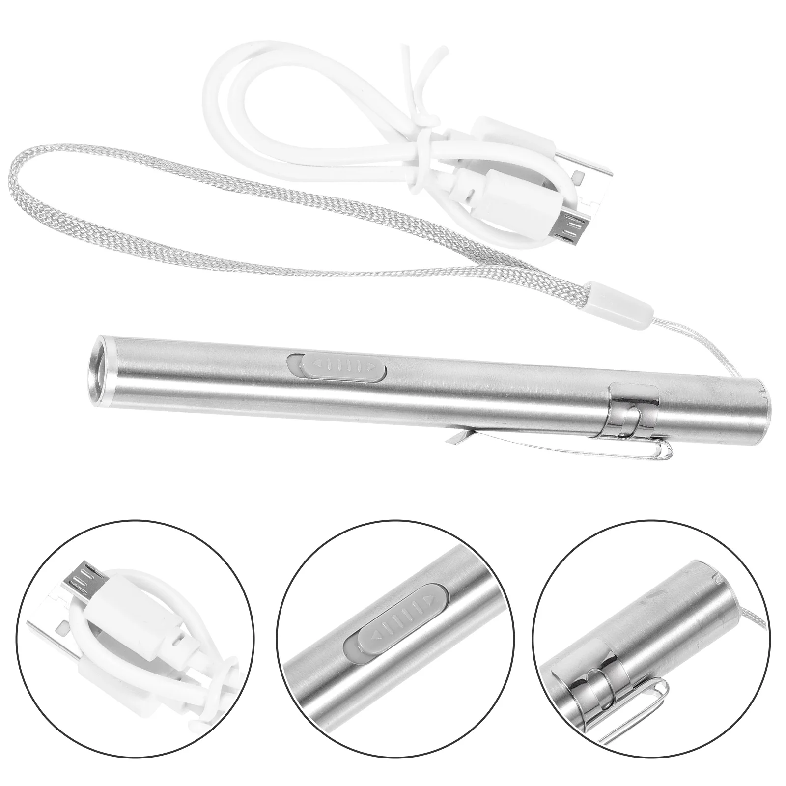 Nurse Pen Light USB Rechargeable LED Flashlight Stainless Steel for Medical Students Doctors pen flashlight