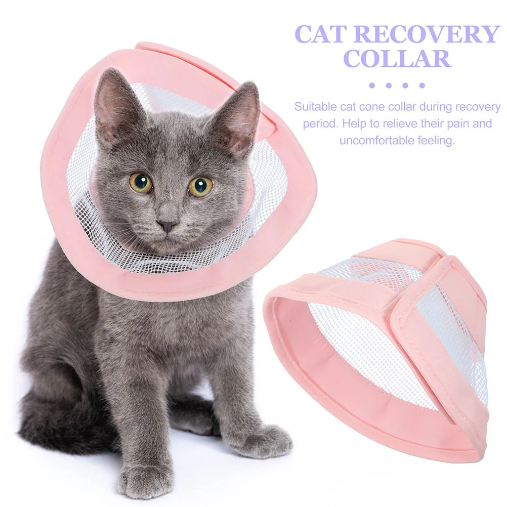 

Cat Cone Collar Soft PVC Anti-Licking Recovery Neck Collar for Wound Surgery Healing Breathable Pet Comfortable Design
