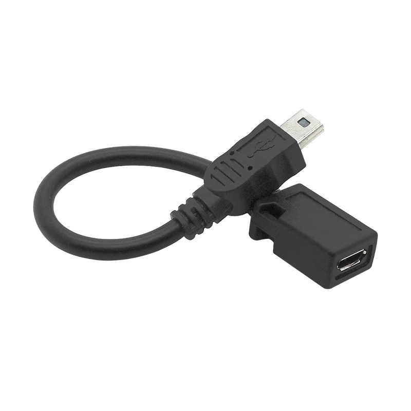 MINI USB male to Micro USB 5PIN female  data charging adaptor convertor cable 0.25m