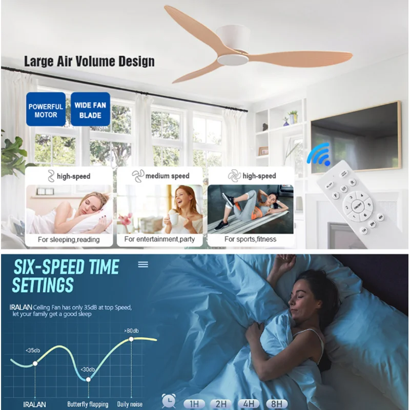 Kipas Angin Plafon SOVE New Low Floor Modern BLDC dengan Remote Control untuk Penggunaan Rumah Tangga, Kipas Ventilasi, Motor Kipas Listrik, Kipas Dekoratif