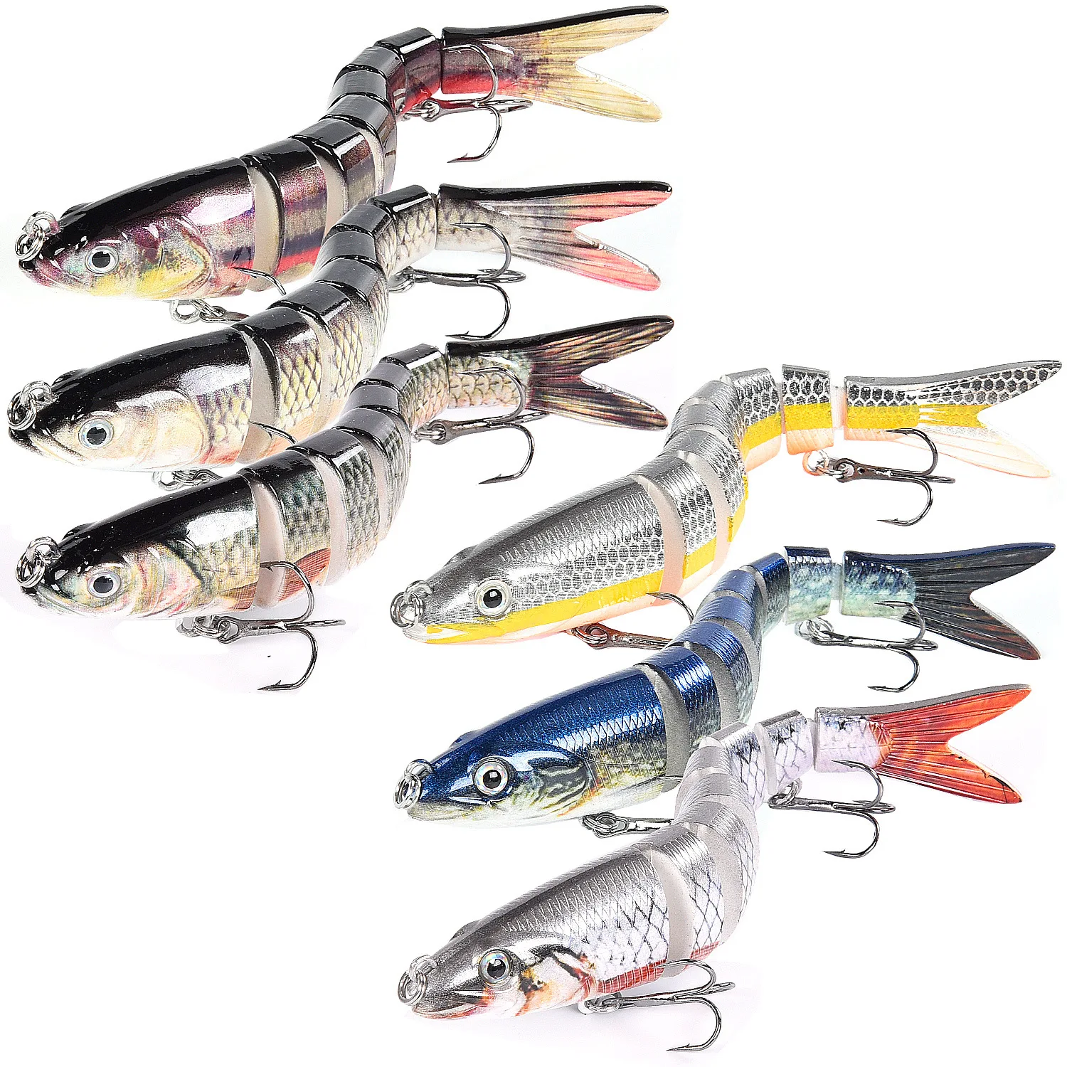 

13.5cm 19g 8 Section Luya Artificial Fishing Tackle Lifelike Swimbait Pike Wobbler Crankbait Fishing Lures Multi Jointed Sink