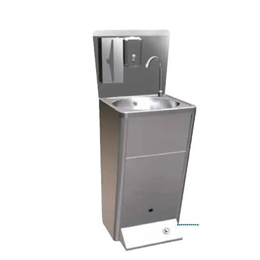 Wall-mounted pedal stainless steel basin with tissue box and soap box