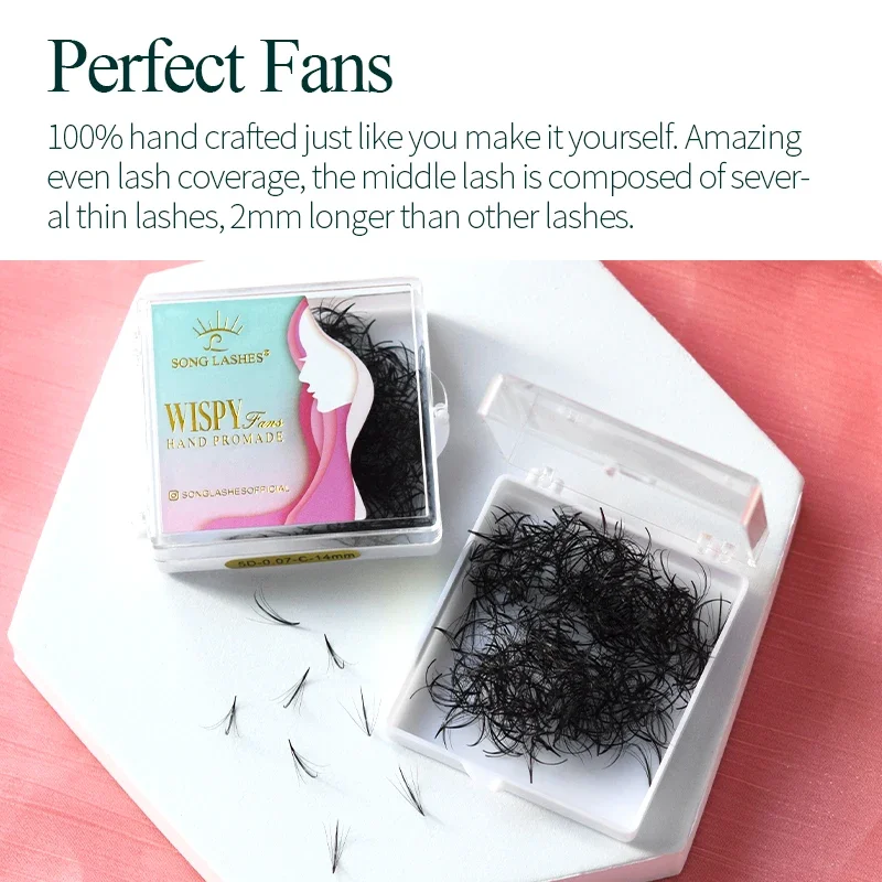 SONG LASHES Hot selling songlashes easy to pick up high volume lashes premade fans wispy fans