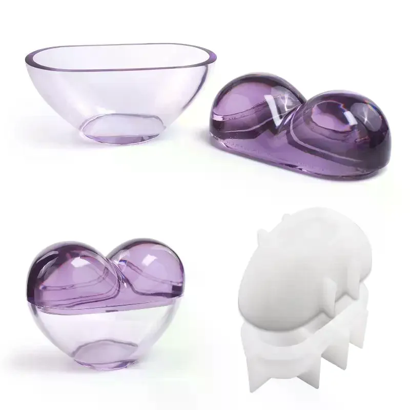 على شكل قلب قالب من السيليكون التذكاري الراتنج حامل شمعة القلب لتقوم بها بنفسك هدية التعاطف DIY بها بنفسك تذكار الحرفية #5