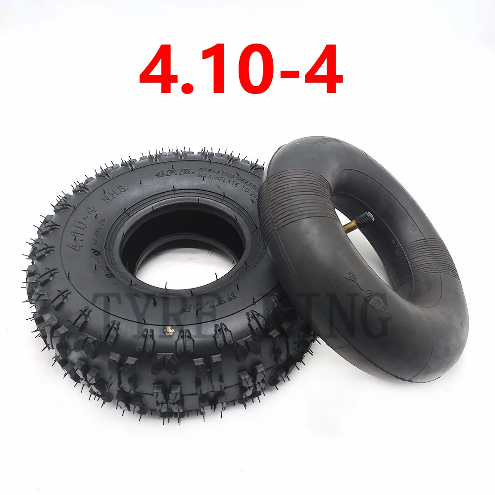 4.10/3.50-4 4.10-4 3.50-4 10 Inch Inner Outer Tire Tyre Tube For Electric Gas Scooter Wheel  ATV Quad Go Kart 47cc 49cc Chunky image 2