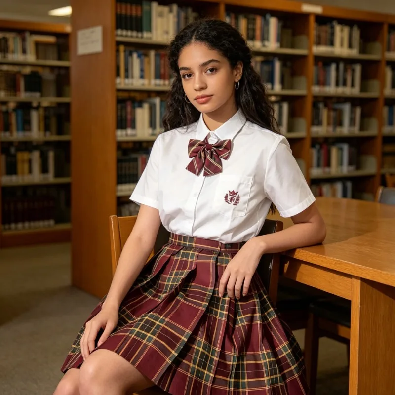 Japanese College Style Skirt Set, Female Summer Student Uniform, Basic Style, Sweet Girl Style, Campus Uniform, Daily Outfit
