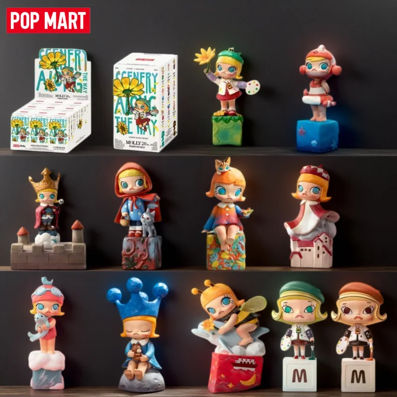 

POPMART Genuine Molly 20th Anniversary Scenery Along The Way Series Blind Box Collectible Action Figur Birthday Gifts Toys