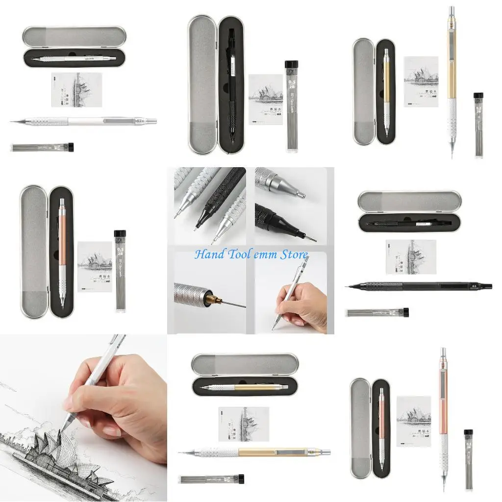 

H37F 0.5mm Mechanical Pencils Set with Case Automatic Drawing Pencils for Artists