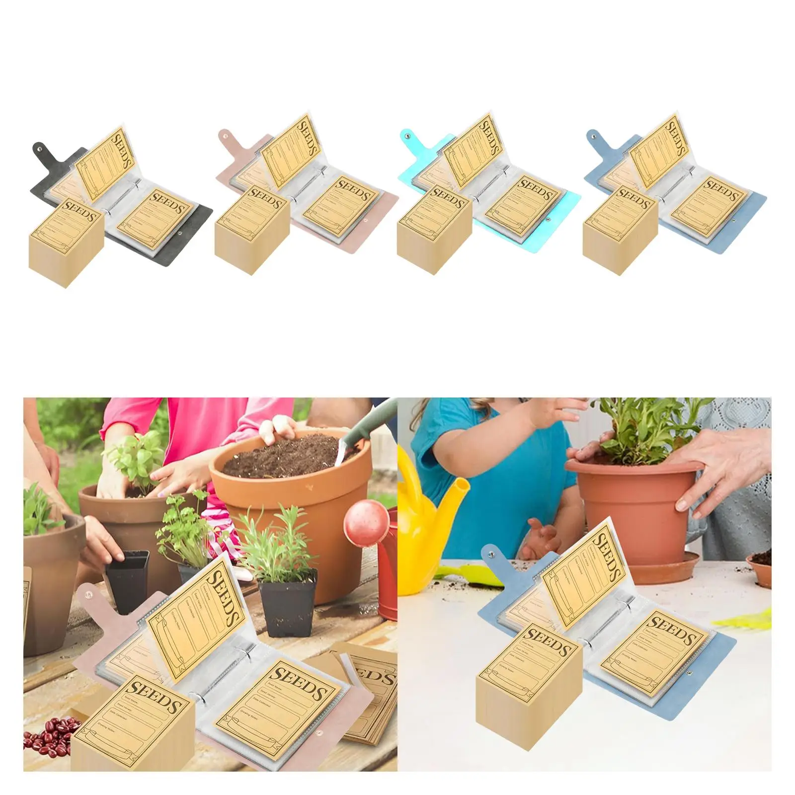 다용도 정리 바인더와 50개 봉투, 학교, 발코니, 가정용 채소, 비즈 정리용 정원 패킷 정리함