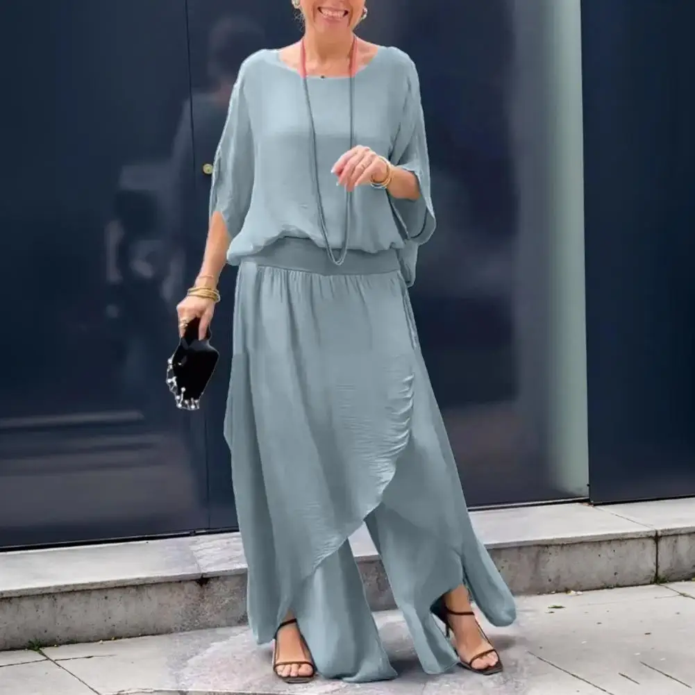 

Chiffon Top Pants Set Elegant Chiffon Mother of Bride Dressy Suit Wedding Guest Outfit Formal Pant Suits for Women Flowy Two