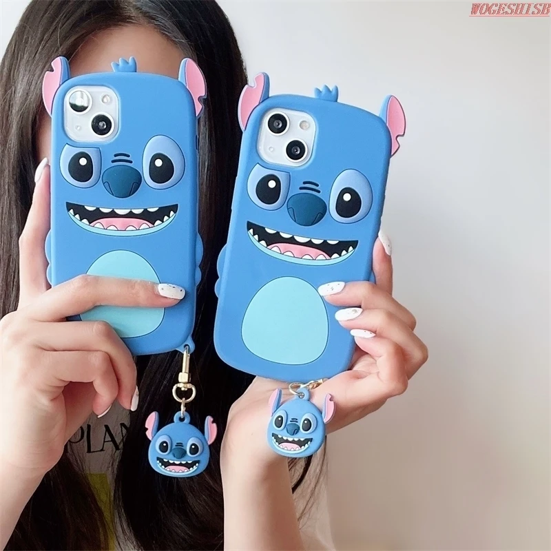 

3D Stitch Cartoon Case For Vivo Y31 Y70 Y51 Y72 Y53S Y52 Y73 Y83 Y81 Y85 Y91C Y90 Y93 Z1 V9 With Pendant Soft Silicone Cover