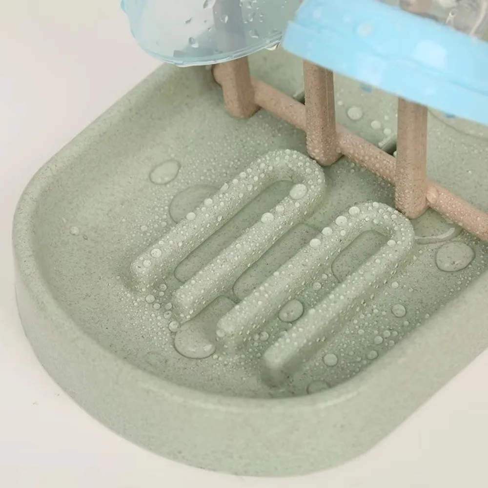 جديد القمح القش تجفيف الرف القابلة للإزالة زجاجة استنزاف الرف تخزين تجفيف الرف تنظيف اللهايات الملحقات #5