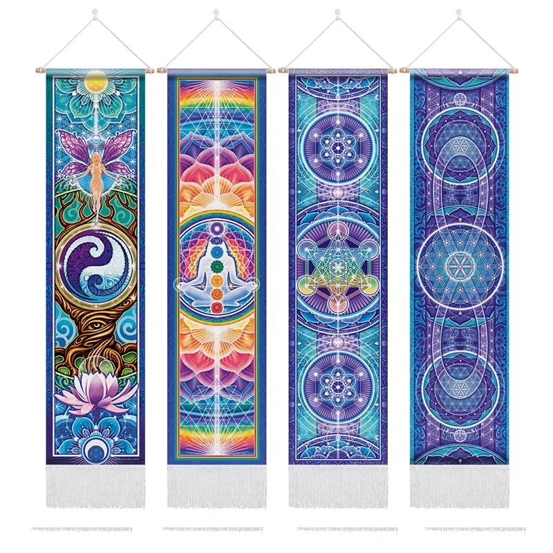 Seven Chakra Tapestry ,Hippie Mandala Chakras Wall Hanging , Yoga Meditation Tapestries for Spiritual Room Decor ,  12.8\