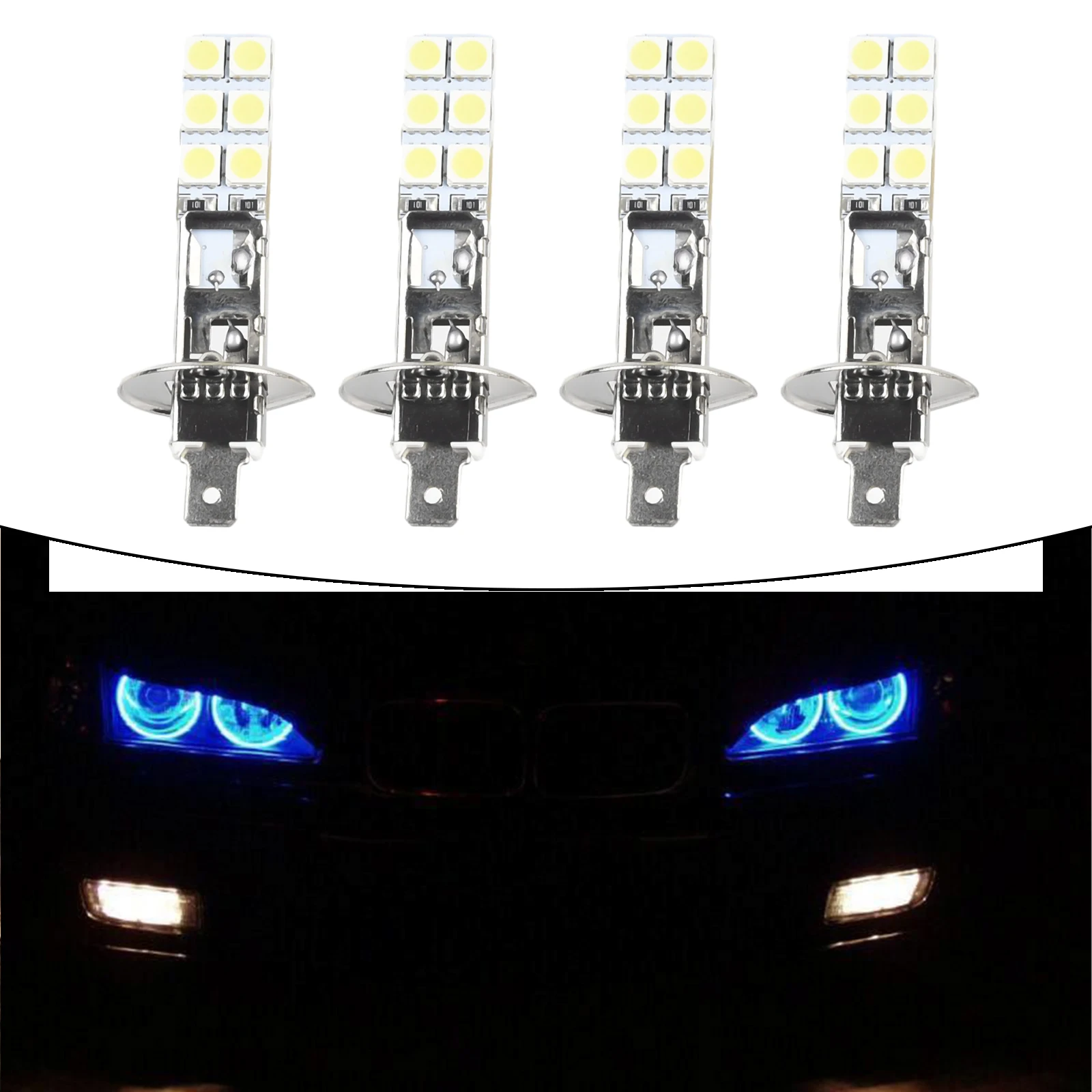 

Accessories Fog Driving Light Useful 1800LM 360° 4x 5050 6000K Super White DC12V-24V H1 Kit LED Headlight Bulbs