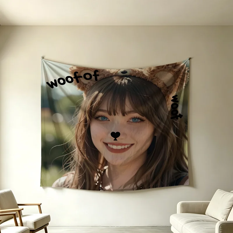 Tapisserie Euphoria Season 3 avec imprimé Woof Woof, tapisseries murales suspendues, couverture murale, décor de fond pour chambre à coucher, salon