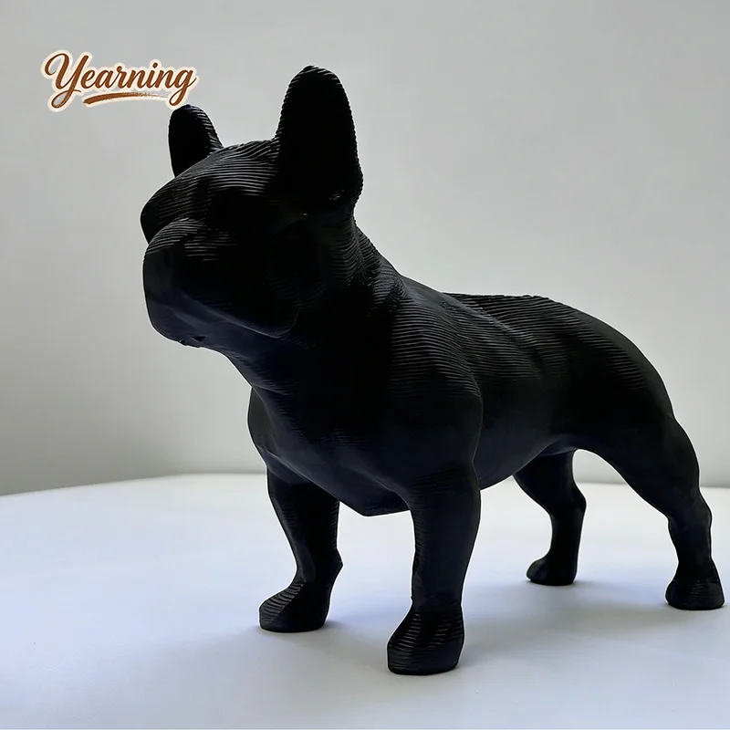3D Printed Low Poly French Bulldog Ornament Modern Geometric Sculpture Ambience Room Decor Hobbyist