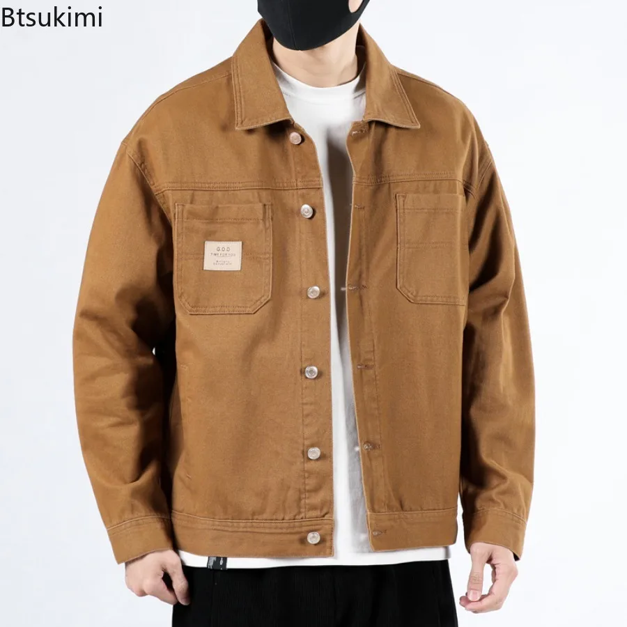 

New 2025 Men's Autumn and Winter Loose and Trendy Denim Jackets Pure Cotton Male Fashionable Workwear Jackets Plus Size S-4XL