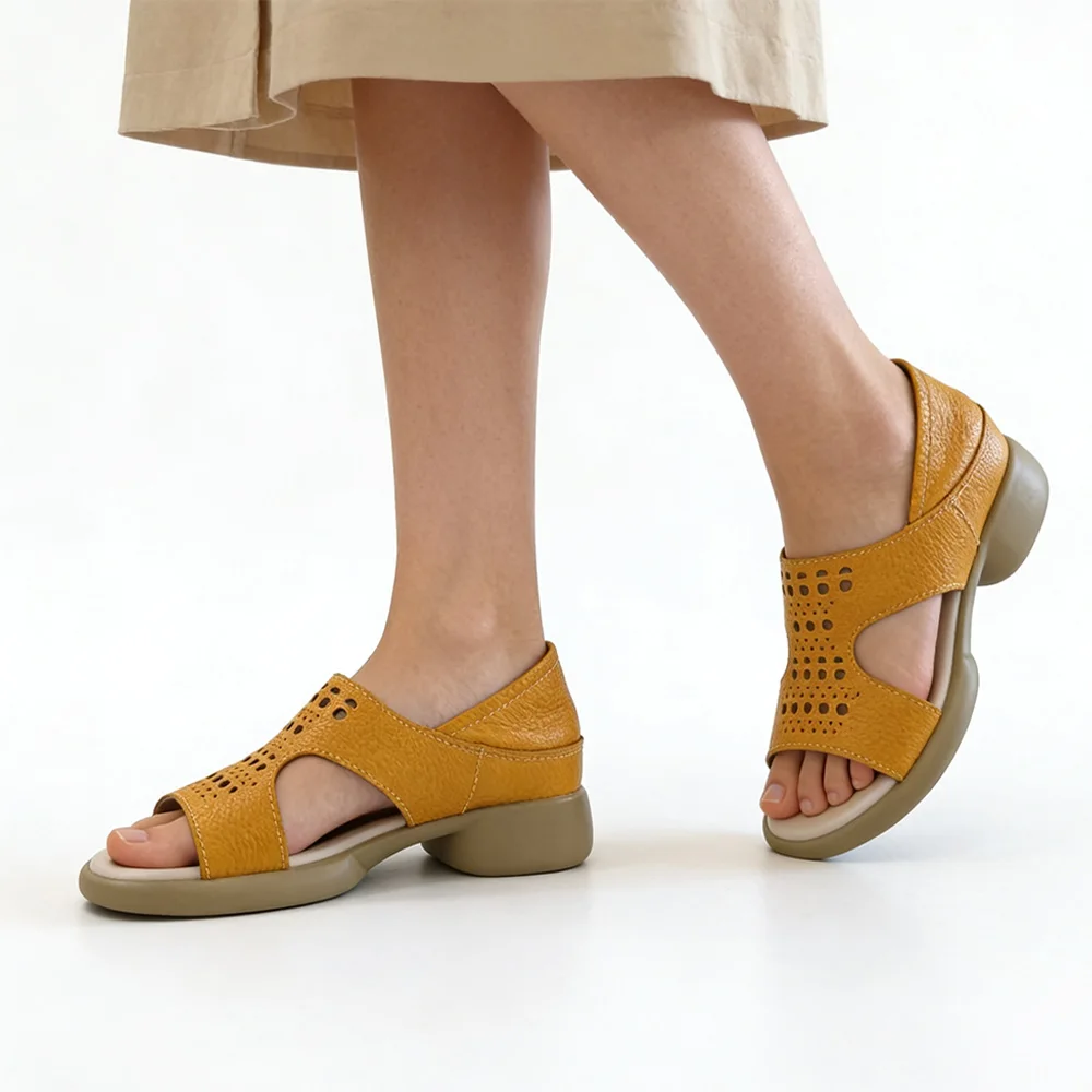 

Летние женские туфли 2026: сандалии из натуральной кожи на низком каблуке 3 см, из воловьей кожи, повседневные, с открытым носком, для вечеринок, офиса, на каждый день D962